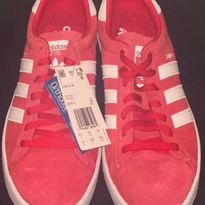 adidas Campus Suede Sneakers in Red and White